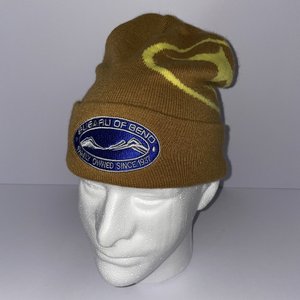 Subaru Beanie Size L Brown Official Yellow Badge Bend Oregon
