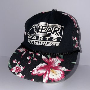 Wearparts Tillage & Planting Parts Snapback Hat Black Floral Drawstring