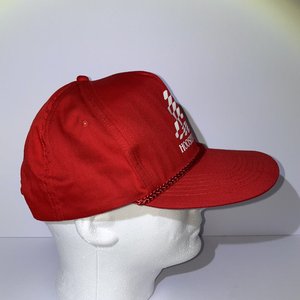 Vintage Hoosier Lottery Snapback Hat Indiana Gambling Red Drawstring