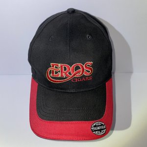Vintage Eros Cigars Baseball Cap Thompson Cigar Co. Strap Back Black and Red