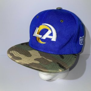 NFL Official LA Rams Blue & Woodland Camo Snapback Cap