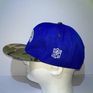 NFL Official LA Rams Blue & Woodland Camo Snapback Cap