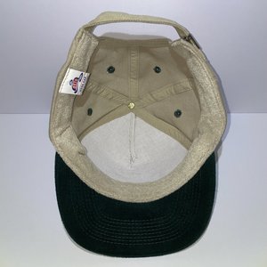 Vintage Kuo Testins Labs Inc Tan & Green Cotton Strapback Hat, 100% Cotton