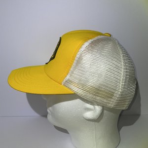 Vintage Downers Inc GEMC Trucker Hat Yellow Sword in Shield on Globe