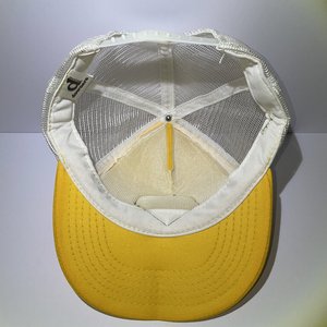 Vintage Downers Inc GEMC Trucker Hat Yellow Sword in Shield on Globe