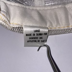 Vintage Downers Inc GEMC Trucker Hat Yellow Sword in Shield on Globe