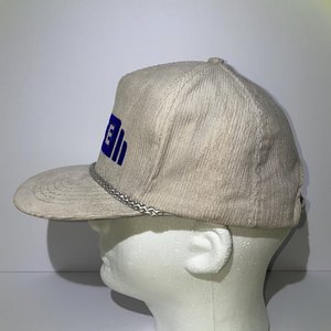 Vintage Pace Motor Lines Trucker Hat Corduroy Gray Drawstring Buckle