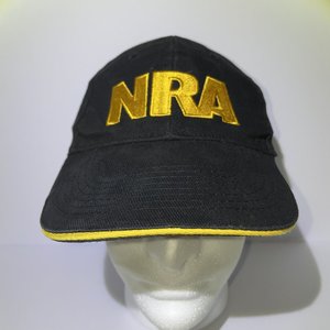 Vintage NRA Black & Yellow Strapback Baseball Hat/Cap, Rifle, 100% Cotton