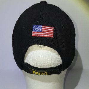 Vintage NRA Black & Yellow Strapback Baseball Hat/Cap, Rifle, 100% Cotton