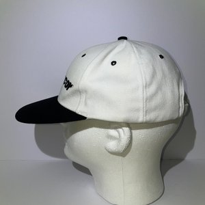 Vintage Hancor ADS White & Black Strapback Hat, Cotton, Semi-Structured, Twill