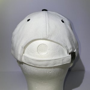 Vintage Hancor ADS White & Black Strapback Hat, Cotton, Semi-Structured, Twill