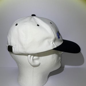 Vintage Hancor ADS White & Black Strapback Hat, Cotton, Semi-Structured, Twill