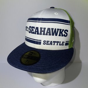 New Era 59FIFTY Seattle Seahawks Sideline Trucker Hat Size 7 1/8