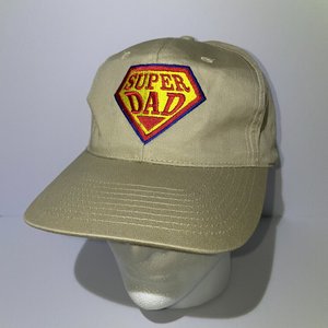 Vintage 'Super Dad' Light Brown Snapback Hat/Cap, 100% Cotton twill, Medium Prof...