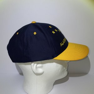 Vintage Alaska Artic Circle Enterprise Snapback Cap Blue Yellow Polar Bear Stars