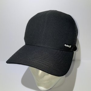 Nike Dri-Fit Hurley League Snapback Cap Offset Logo Black Mesh