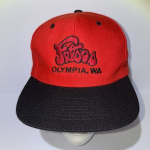 Fatsos Olympia WA Snapback Cap Vintage Wool Red Black