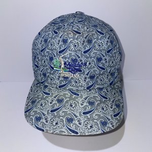 Meadow Lake Montana Vintage Blue Paisley Baseball Hat Made in USA