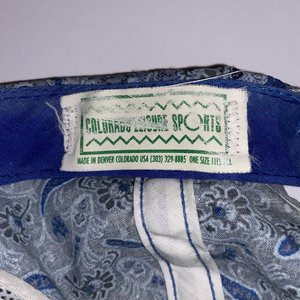 Meadow Lake Montana Vintage Blue Paisley Baseball Hat Made in USA