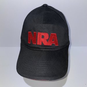 NRA Baseball Cap Black American Flag Lettering 100% Cotton Strapback