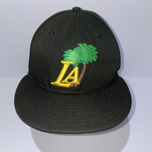 Los Angeles Lakers New Era 59Fifty Baseball Cap Size 7 1/8 Palm Tree