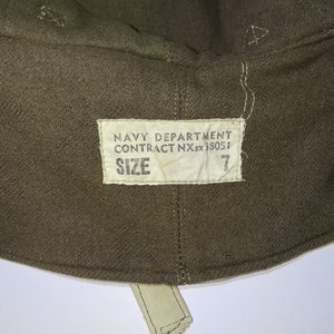 USN Navy Department Contract NXsx 38051 Weather Hat WWII Era Lined Cap 7