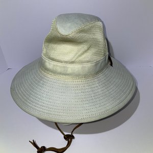 Dorfman Pacific Headwear Sun Hat Vintage Size L Leather Drawstring