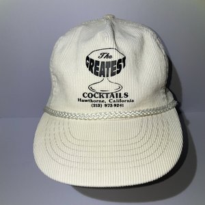 The Greatest Cocktails Hawthorne Baseball Cap White Corduroy Strapback
