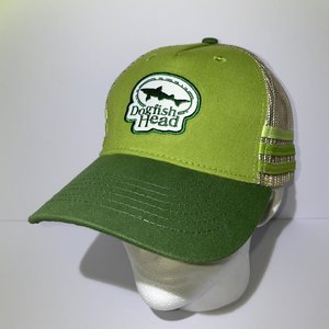 Dogfish Head Craft Brewed Snapback Cap Green Stripes Mesh Back