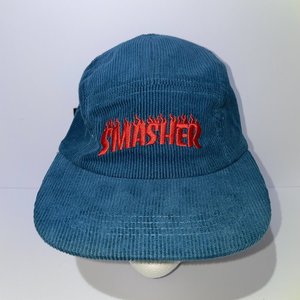Smasher Baseball Cap Blue Corduroy Forestry Supply Shop Chainsaw Strapback