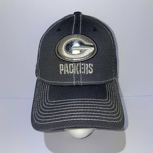 Green Bay Packers New Era 39Thirty Baseball Cap Size M/L Breathable Silver