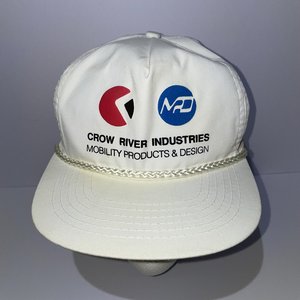 Crow River Industries Snapback Cap Vintage White Mobility Products & Design