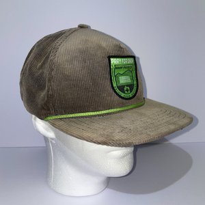 Pray for Snow 10 Barrel Brown & Neon Green Corduroy Baseball Cap