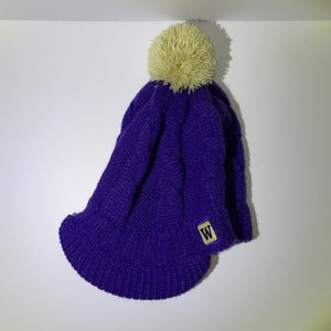 Nike Washington Huskies Purple Crochet Pom-Pom Short Bill Beanie