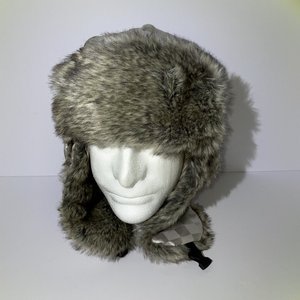 Silver Illuminati Faux Rabbit Fur Trapper Hat Size M/L