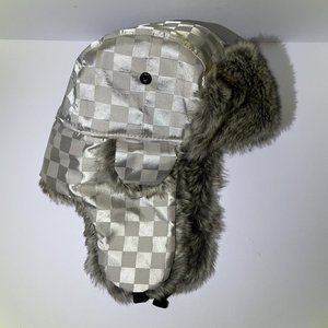 Silver Illuminati Faux Rabbit Fur Trapper Hat Size M/L