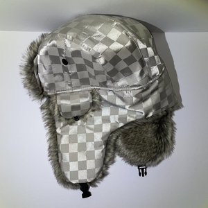 Silver Illuminati Faux Rabbit Fur Trapper Hat Size M/L
