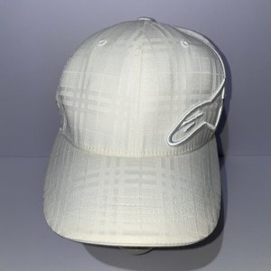 Alpinestars Flex-Fit White Plaid Vintage Baseball Cap Size L/XL