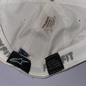 Alpinestars Flex-Fit White Plaid Vintage Baseball Cap Size L/XL