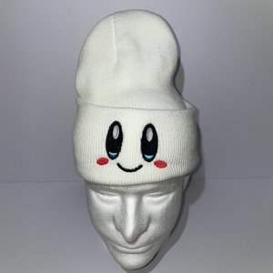 Kirby Face Nintendo White Beanie