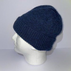 Turtlefur Lambswool Knit Blue Beanie