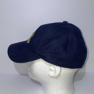 J. Crew Blue Gold Embroidered Wool Women's Baseball Hat