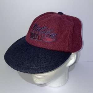 Malibu Young Life Vintage Maroon Wool Fleece Baseball Hat Made in Canada