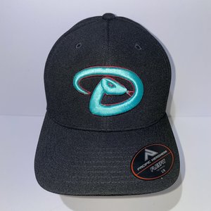 Pacific Headwear Arizona Diamondback Black & Cyan Flex-Fit Baseball Cap Size S/M