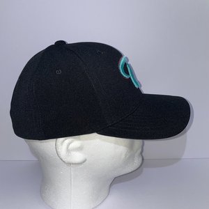 Pacific Headwear Arizona Diamondback Black & Cyan Flex-Fit Baseball Cap Size S/M