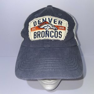 Denver Broncos '47 Brand Snapback Hat Blue Distressed Cotton Mesh