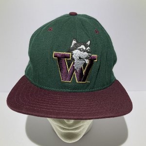 Washington Huskies Green & Purple Wool Vintage Snapback Hat