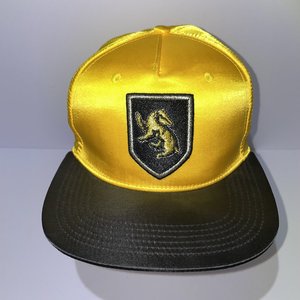 Hogwarts Hufflepuff Shiny Gold Faux Leather Snapback Hat