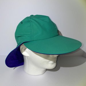 Columbia Vintage Green & Purple Fisherman Rain Hat Size L USA
