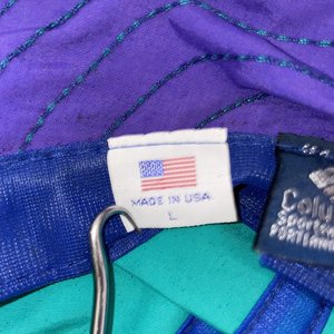 Columbia Vintage Green & Purple Fisherman Rain Hat Size L USA